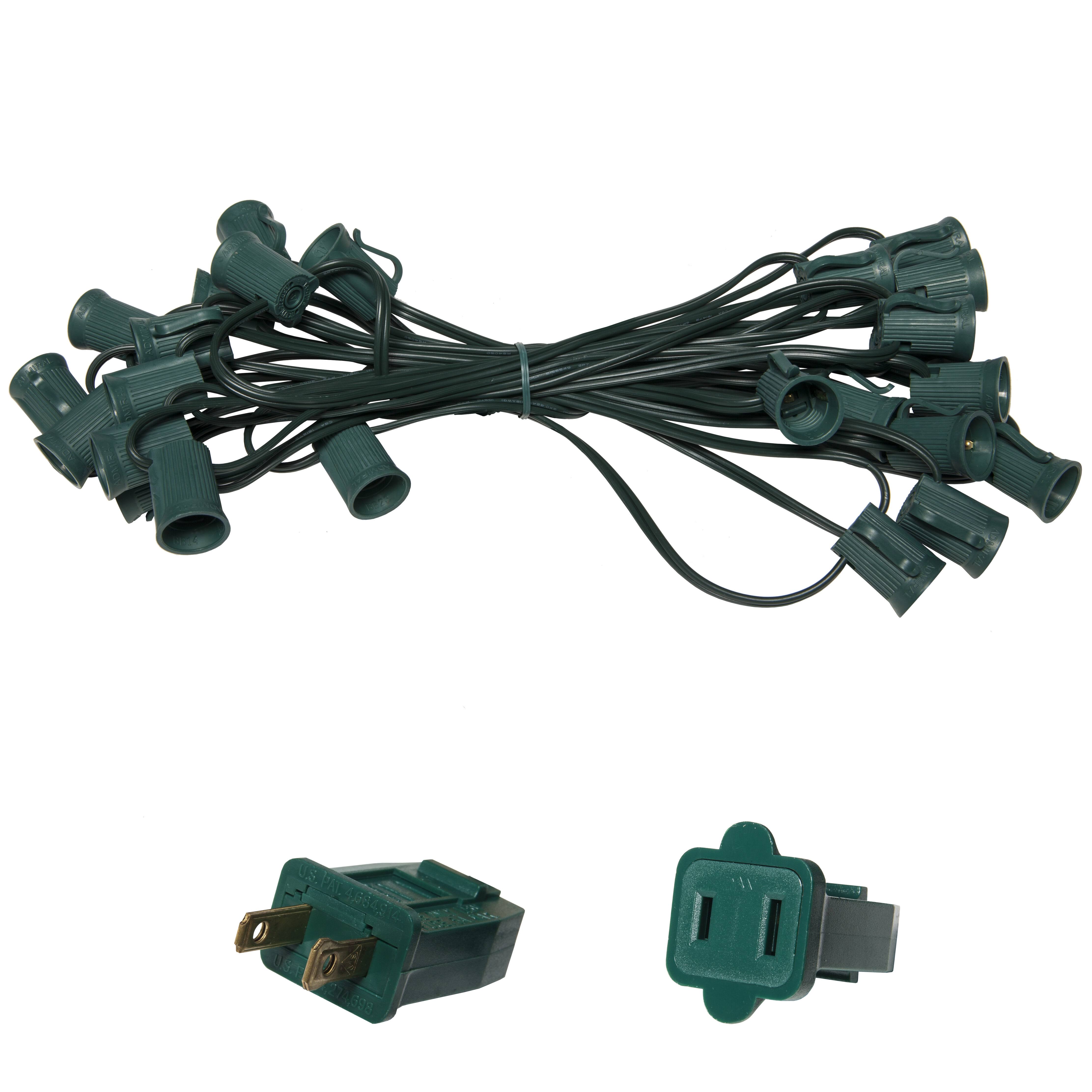 25' C9 Commercial Light Stringer, E17 Intermediate Sockets