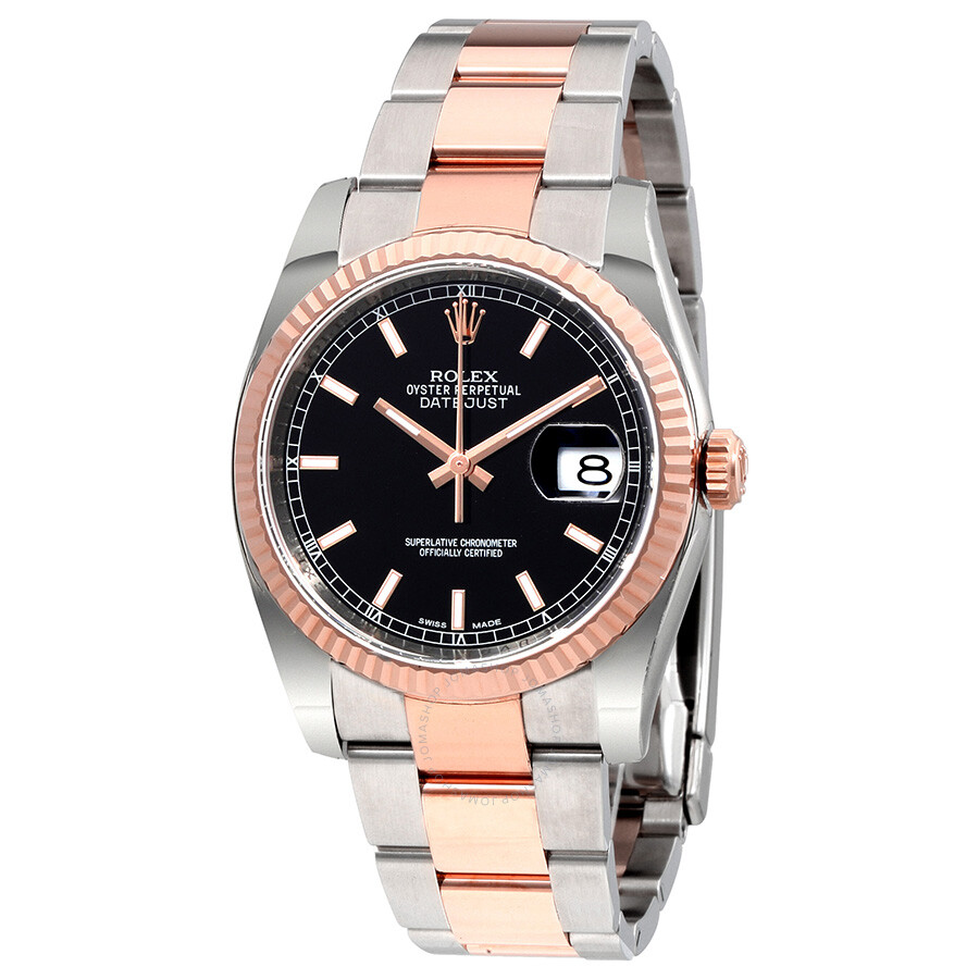 Rolex Oyster Perpetual Datejust 36 Black Dial Stainless Steel and 18K Everose Gold Bracelet Automatic Men s Watch 116231BKSO（Lifetime free warranty+90-days replacement service & Refund!.）