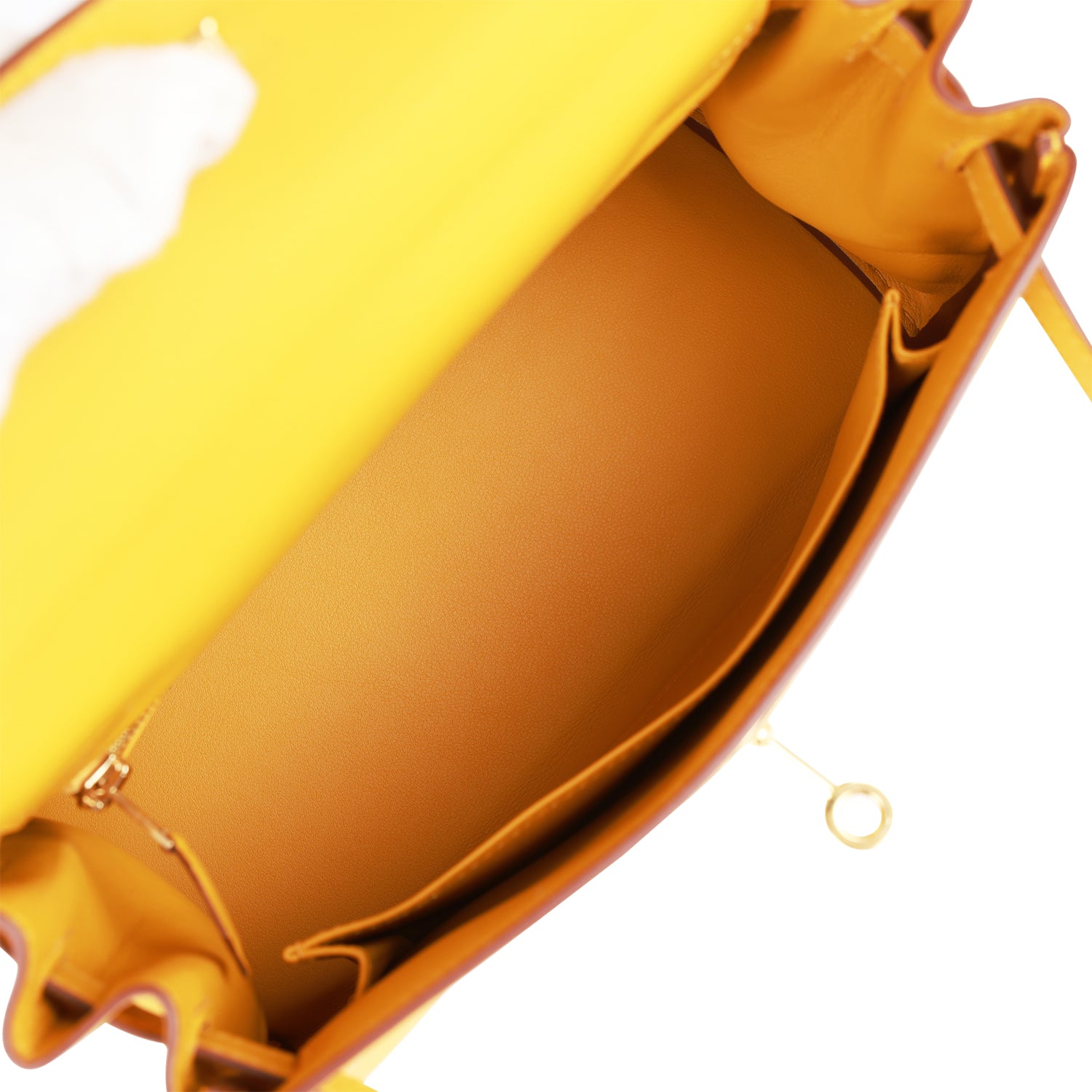Hermes Kelly Retourne 25 Jaune Ambre Swift Gold Hardware