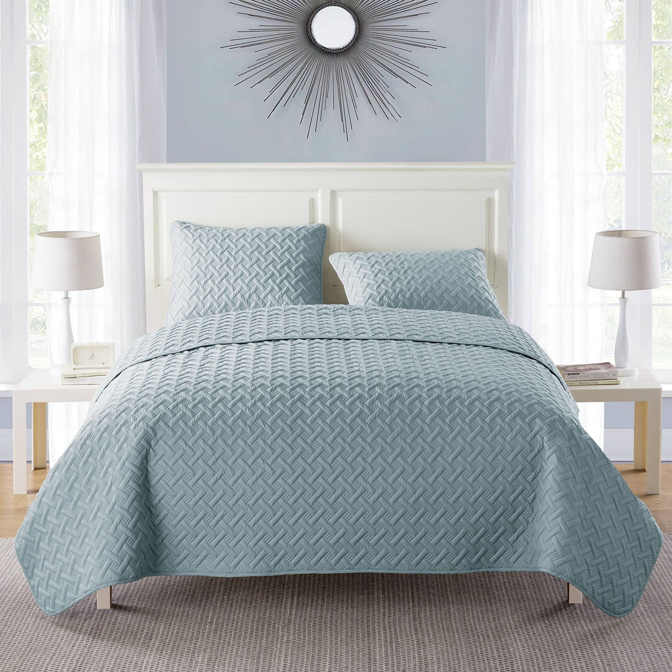 VCNY Nina Embossed Quilt Set - Twin - Blue