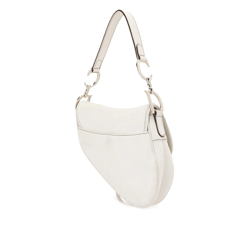 DIOR Saddle Bag Latte Ultramatte Calfskin D CD Signature-White