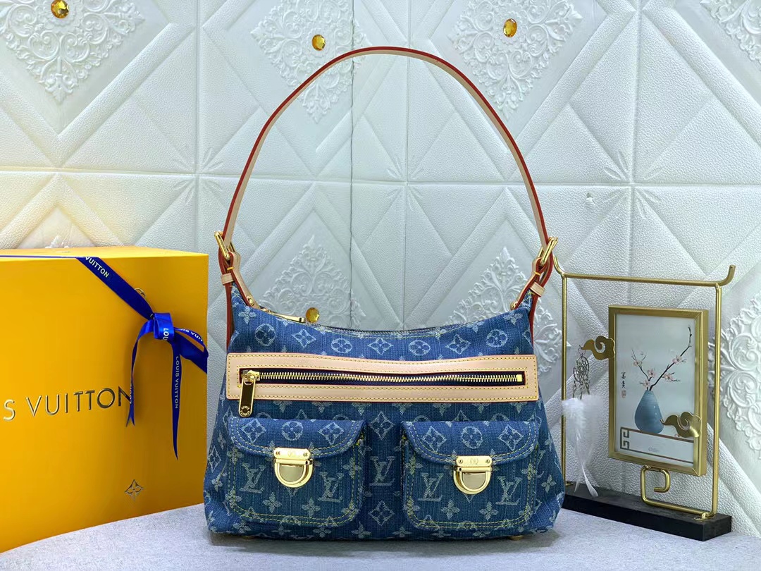 LV vintage Denim shoulder bag