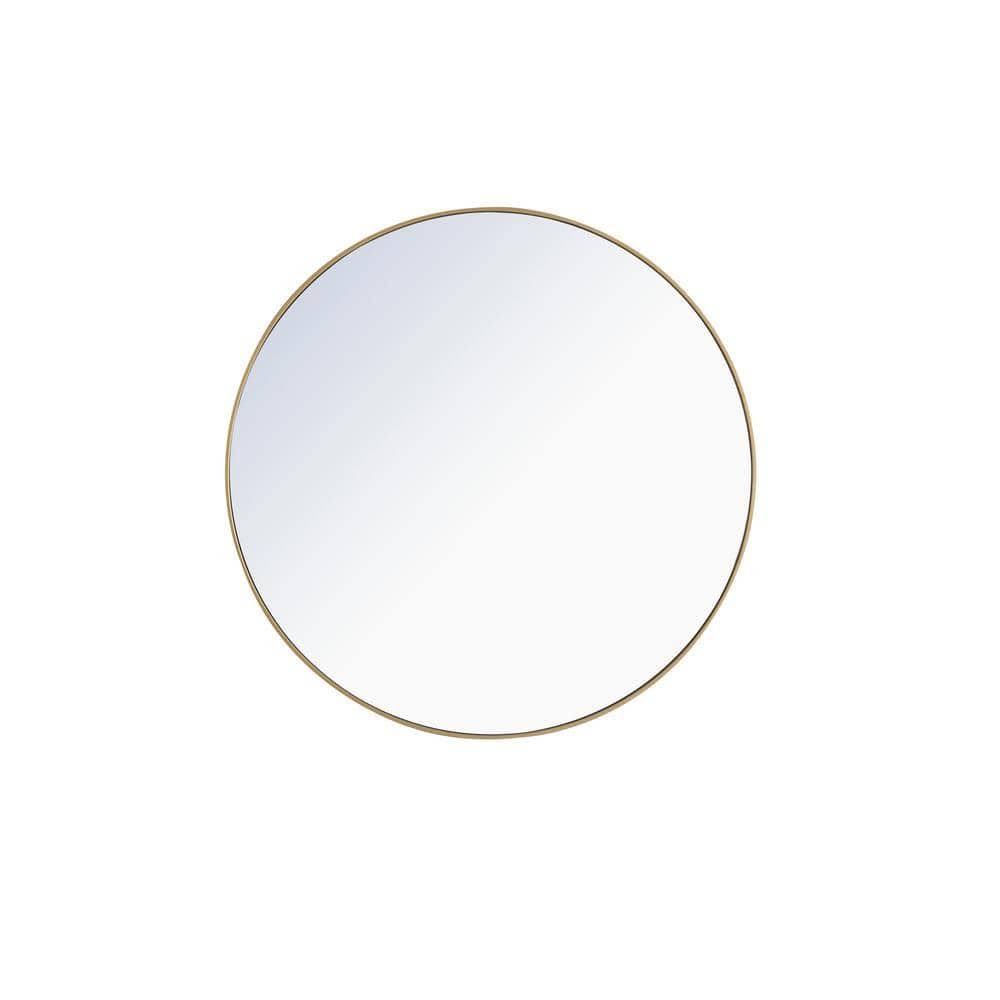 Large Round Brass Modern Mirror (48 in. H x 48 in. W)