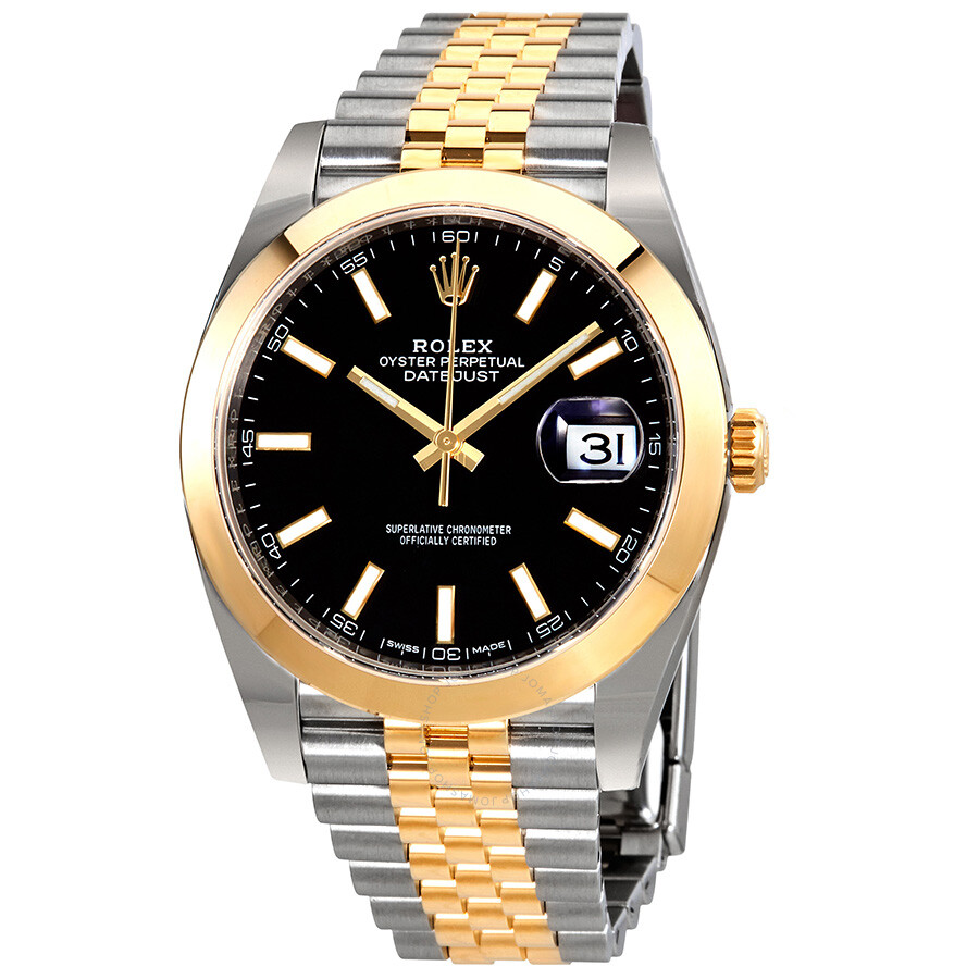 Rolex Datejust 41 Black Dial Steel and 18K Yellow Gold Jubilee Bracelet Men s Watch 126303BKSJ（Lifetime free warranty+90-days replacement service & Refund!.）