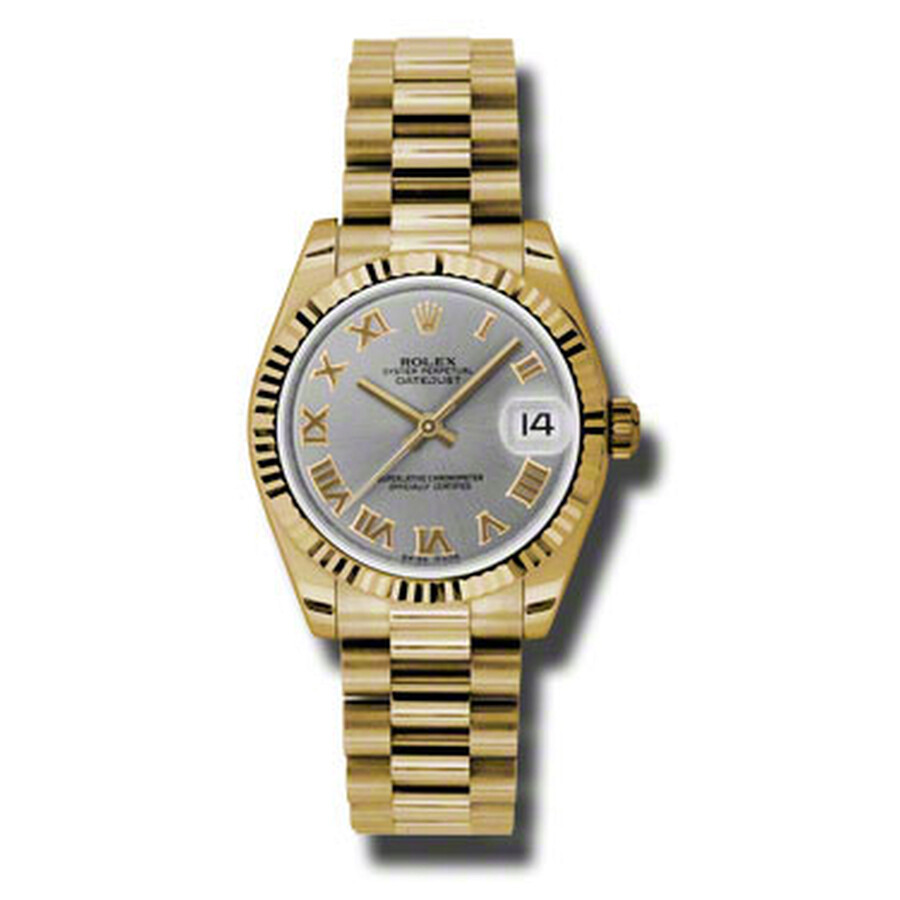 Rolex Lady-Datejust 31 Gray Dial 18K Yellow Gold President Automatic Ladies Watch 178278GRP（Lifetime free warranty+90-days replacement service & Refund!.）