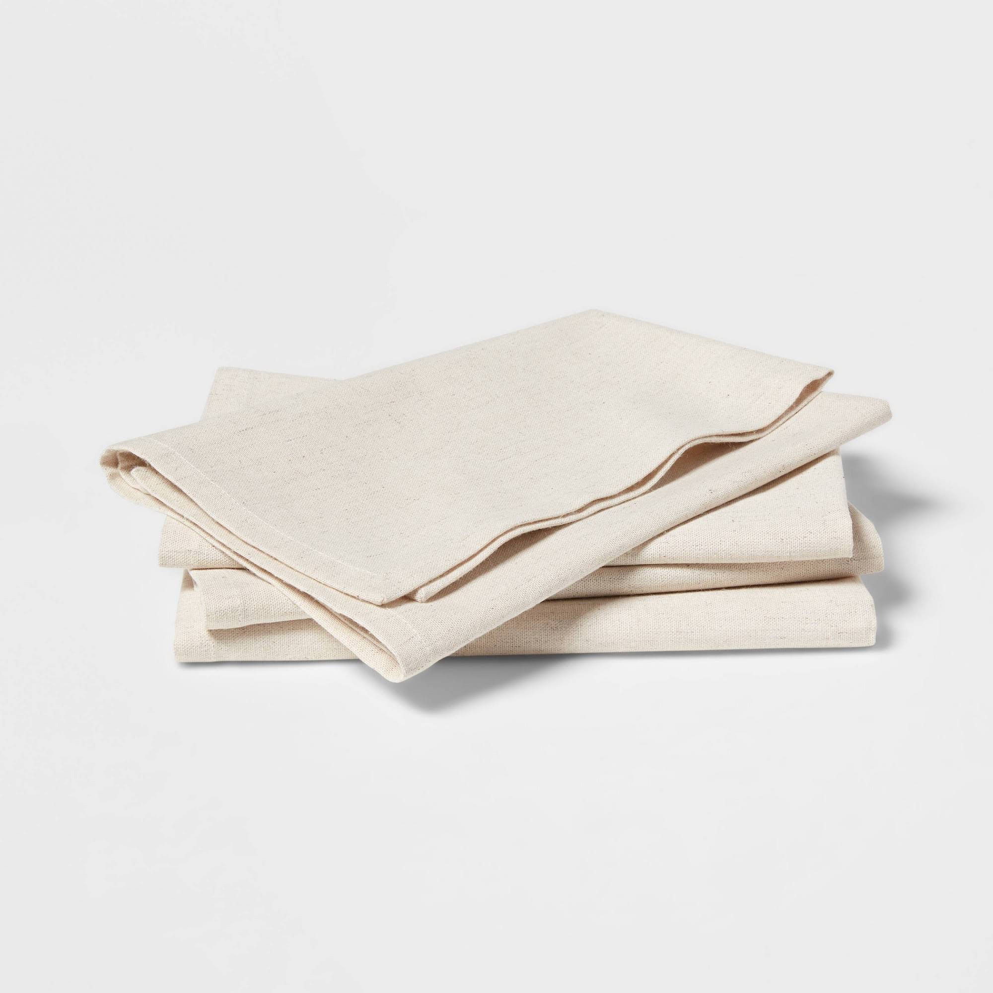 4pk Cotton and Linen Blend Napkins - Threshold