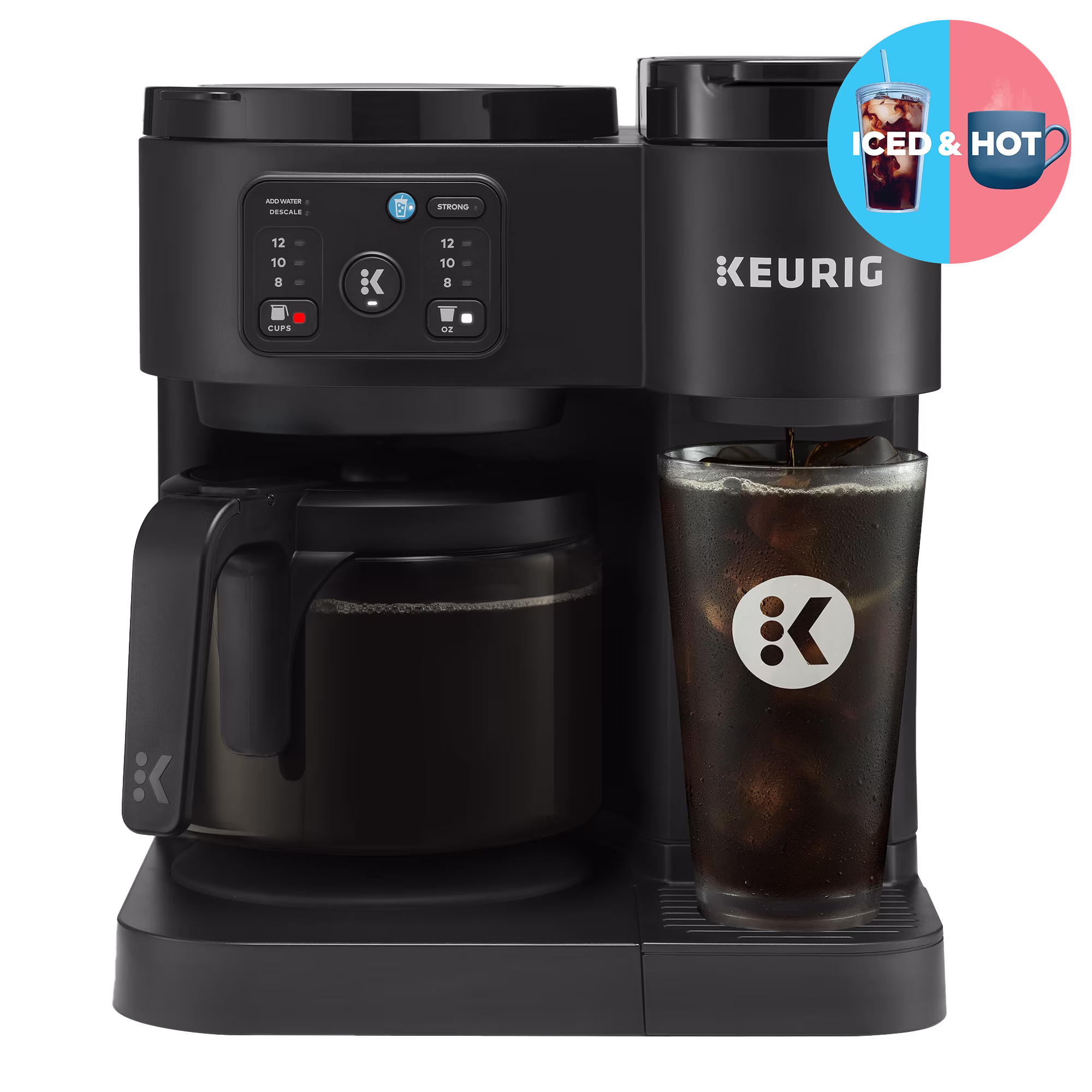 Keurig K - Duo Essentials, Hot & Iced Single - Serve K - Cup Pod Coffee Maker & Carafe, Moonlight Grey