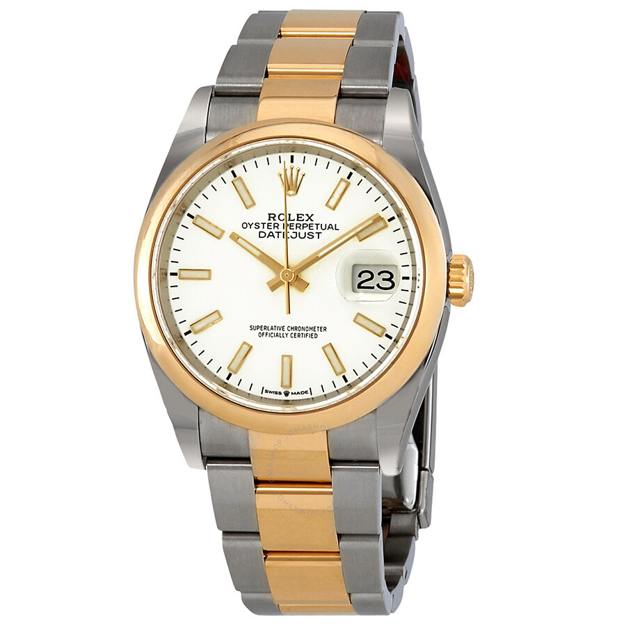 Rolex Datejust 36 White Dial Automatic Men s Steel and 18k Yellow Gold Oyster Watch 126203WSO（Lifetime free warranty+90-days replacement service & Refund!.）