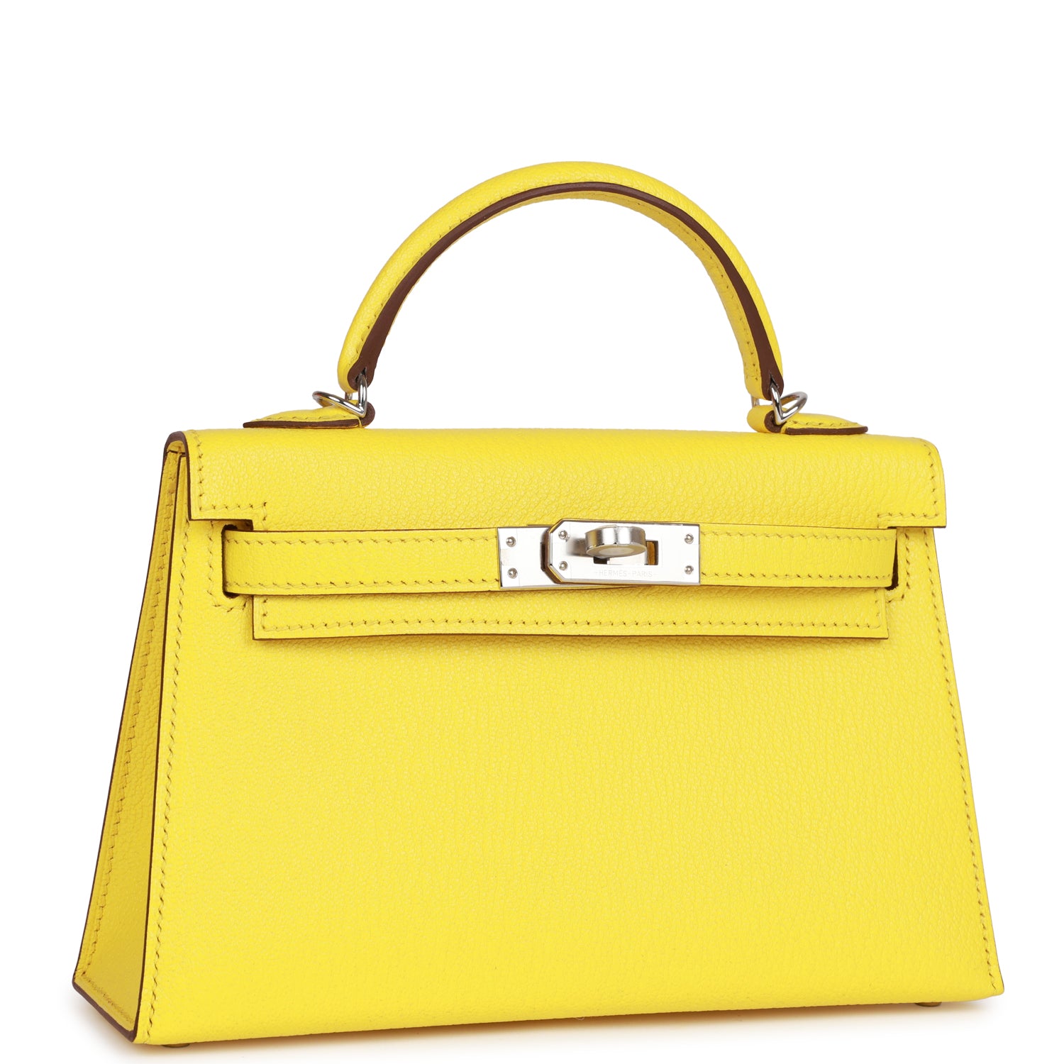 Hermes Kelly Sellier 20 Jaune Citron Chvre Palladium Hardware