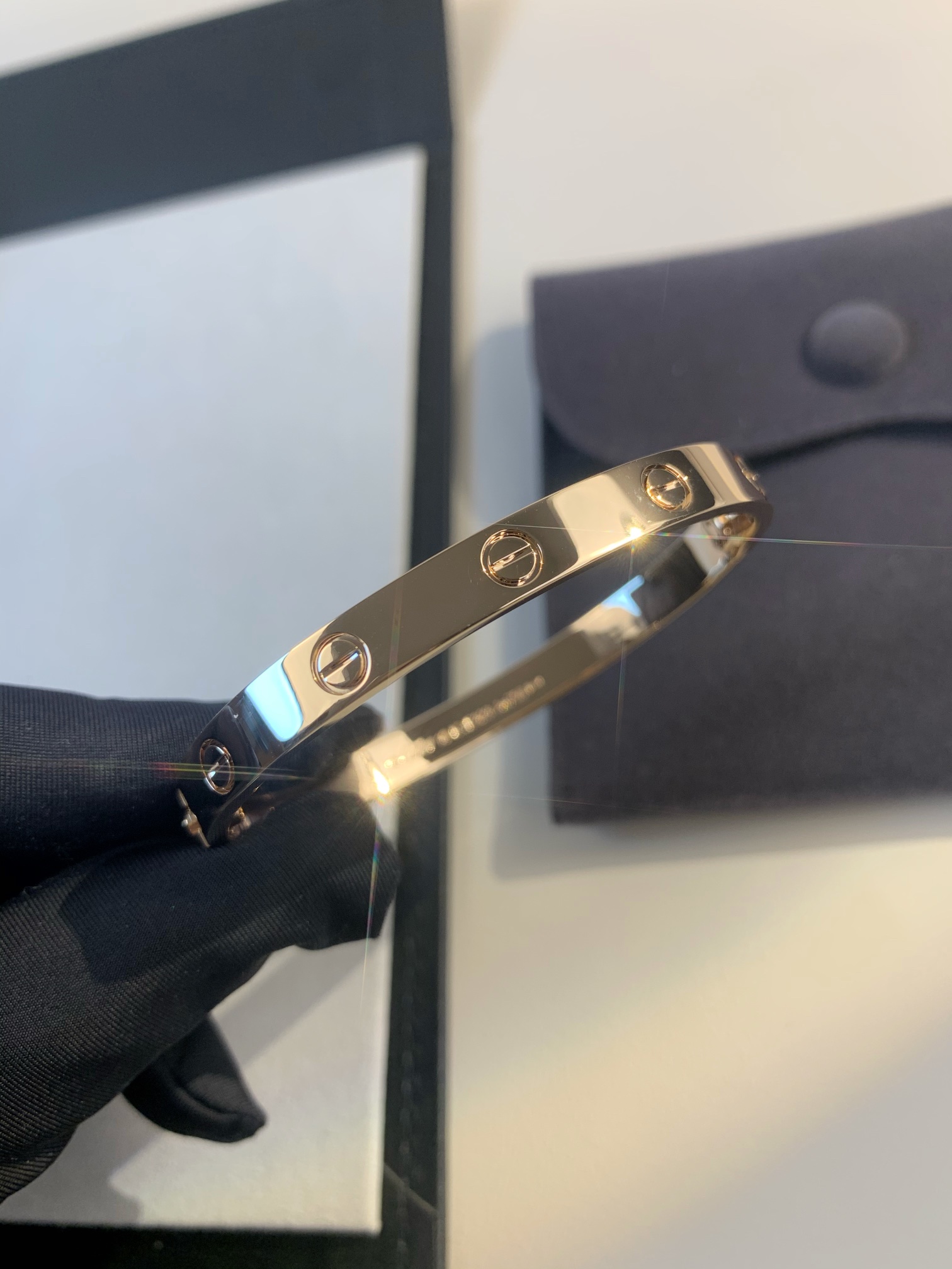 Cartier LOVE Series Wide 18K Bracelet