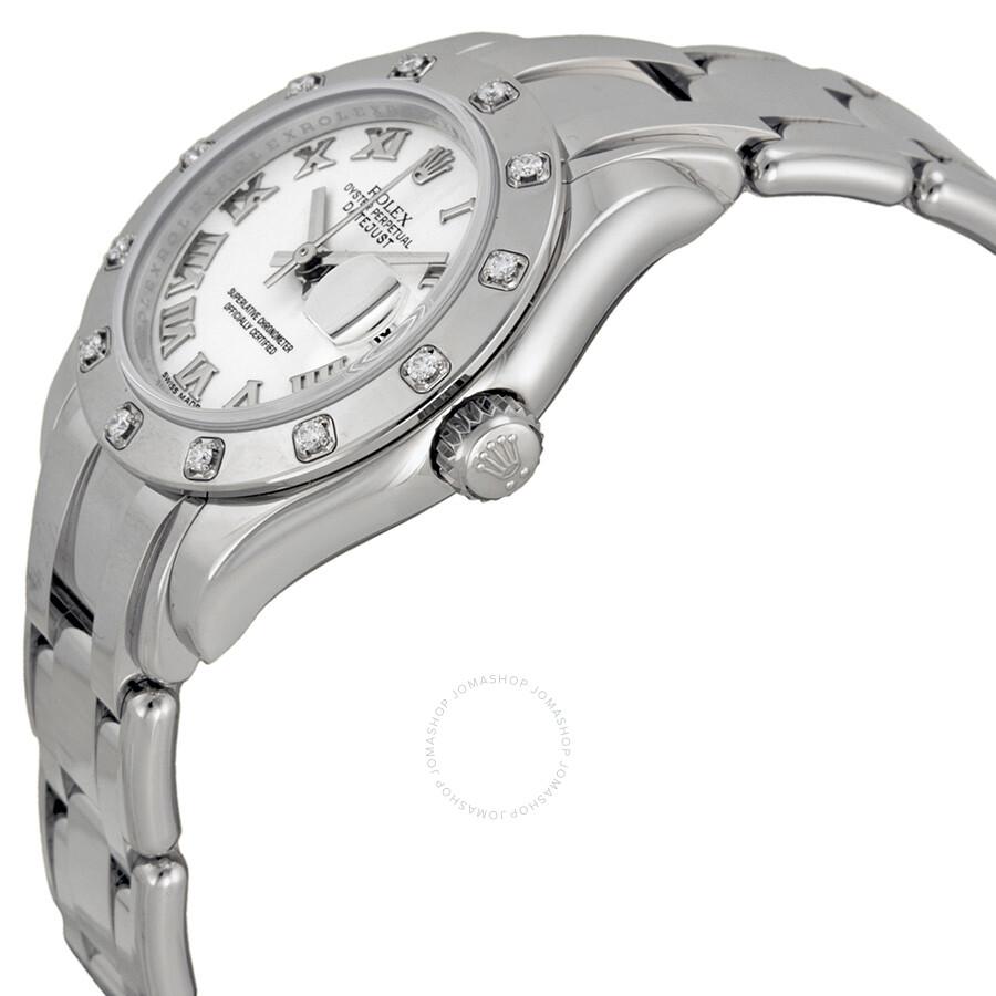 Rolex Lady-Datejust Pearlmaster White Dial 18K White Gold Automatic Ladies Watch 80319WRPM（Lifetime free warranty+90-days replacement service & Refund!.）