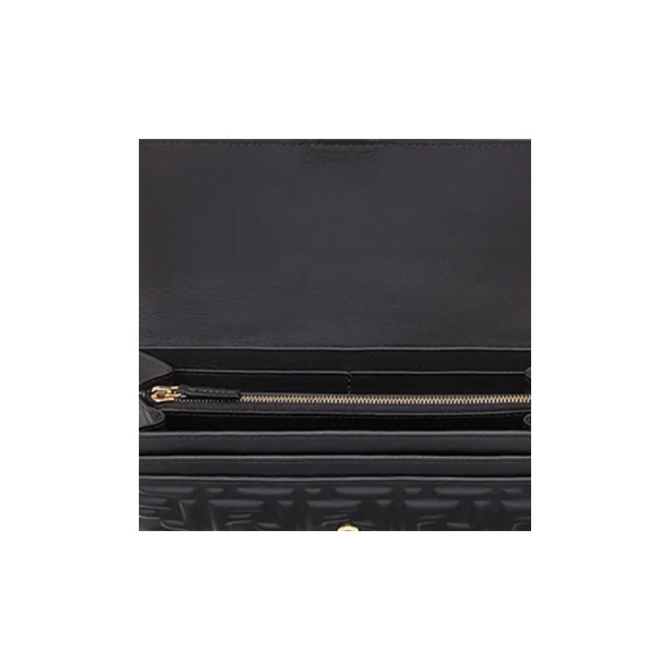 Fendi baguette3d texture leather wallet