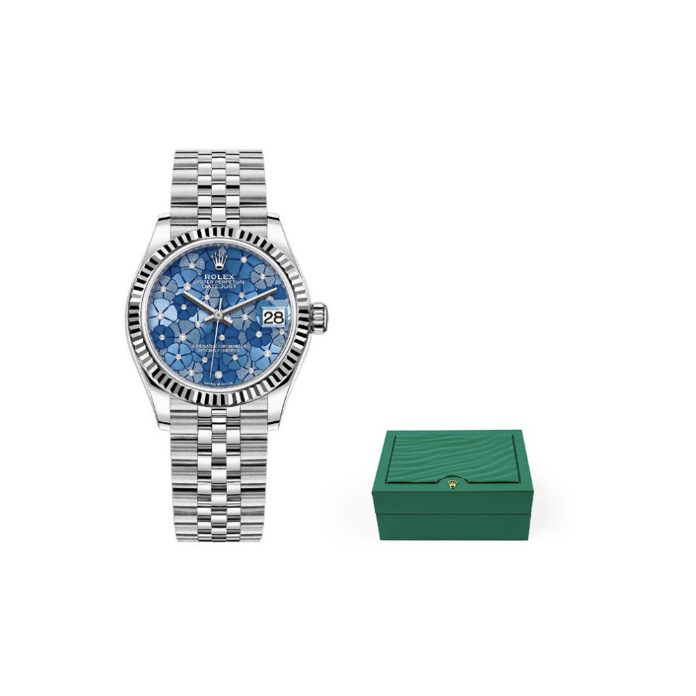 Rolex Datejust Oyster steel 31mm lady watch  Sky blue flowers