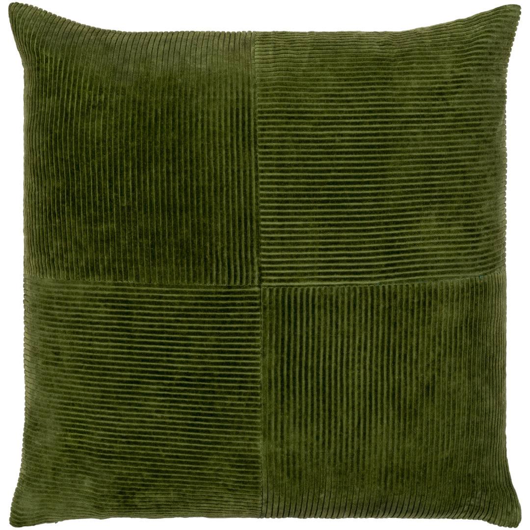 Marissa Quarters Pillow Cover Throw Color: Olive, Size: 22