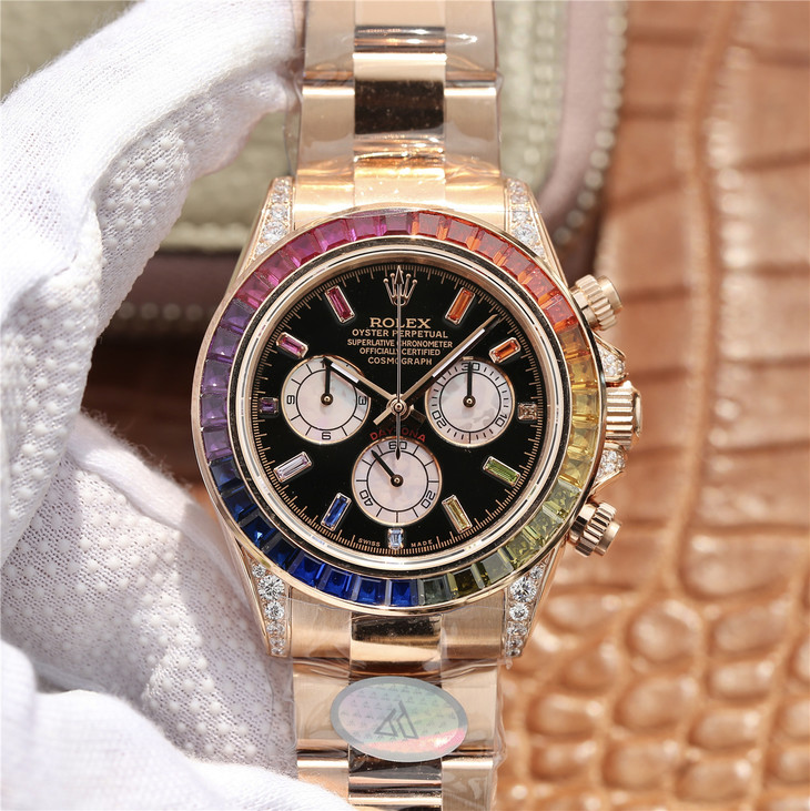 Rolex 116595 Cosmograph Daytona Rainbow 18k Rose Gold
