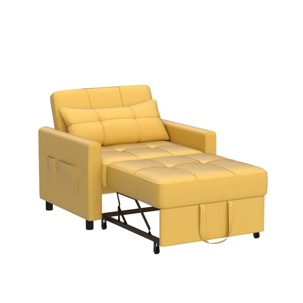 Convertible Sleeper Chair, Aiho 3 - in - 1 Convertible Sofa Bed Recliner Chair with Pull Out Couch - Dark Gray
