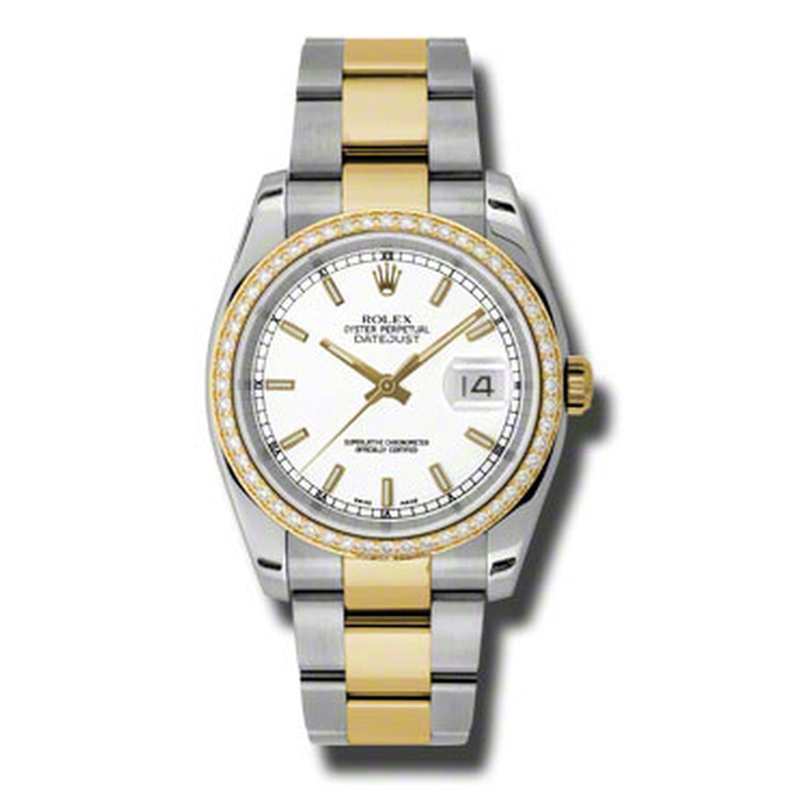 Rolex Oyster Perpetual Datejust 36 White Dial Stainless Steel and 18K Yellow Gold Bracelet Automatic Ladies Watch 116243WSO（Lifetime free warranty+90-days replacement service & Refund!.）