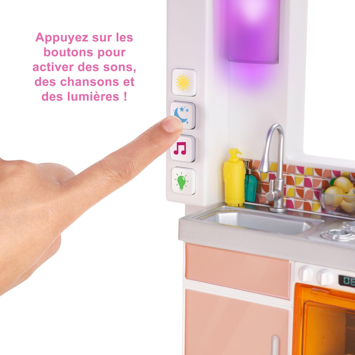 Maison poupées 3 niveaux lumières sons 75 accessoires hauteur 109 cm