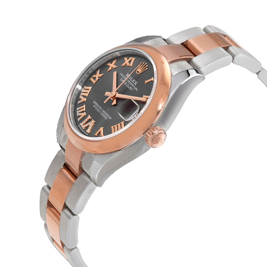 Rolex Datejust 31 Dark Rhodium Dial Automatic Ladies Steel and 18kt Everose Gold Oyster Watch 278241DRRDO（Lifetime free warranty+90-days replacement service & Refund!.）