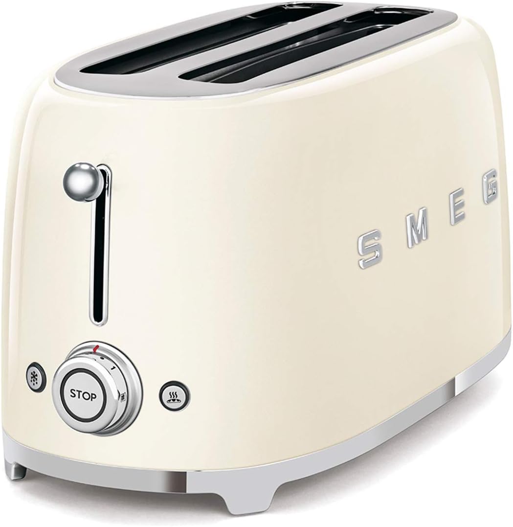 Grille-pain 4 tranches fentes 36 mm 6 niveaux 1500W crème