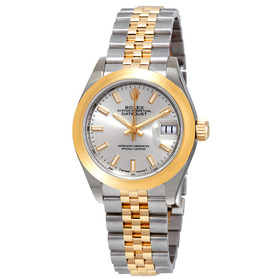 Rolex Lady Datejust 28 Silver Dial Steel and 18K Yellow Gold Jubilee Watch 279163SSJ（Lifetime free warranty+90-days replacement service & Refund!.）