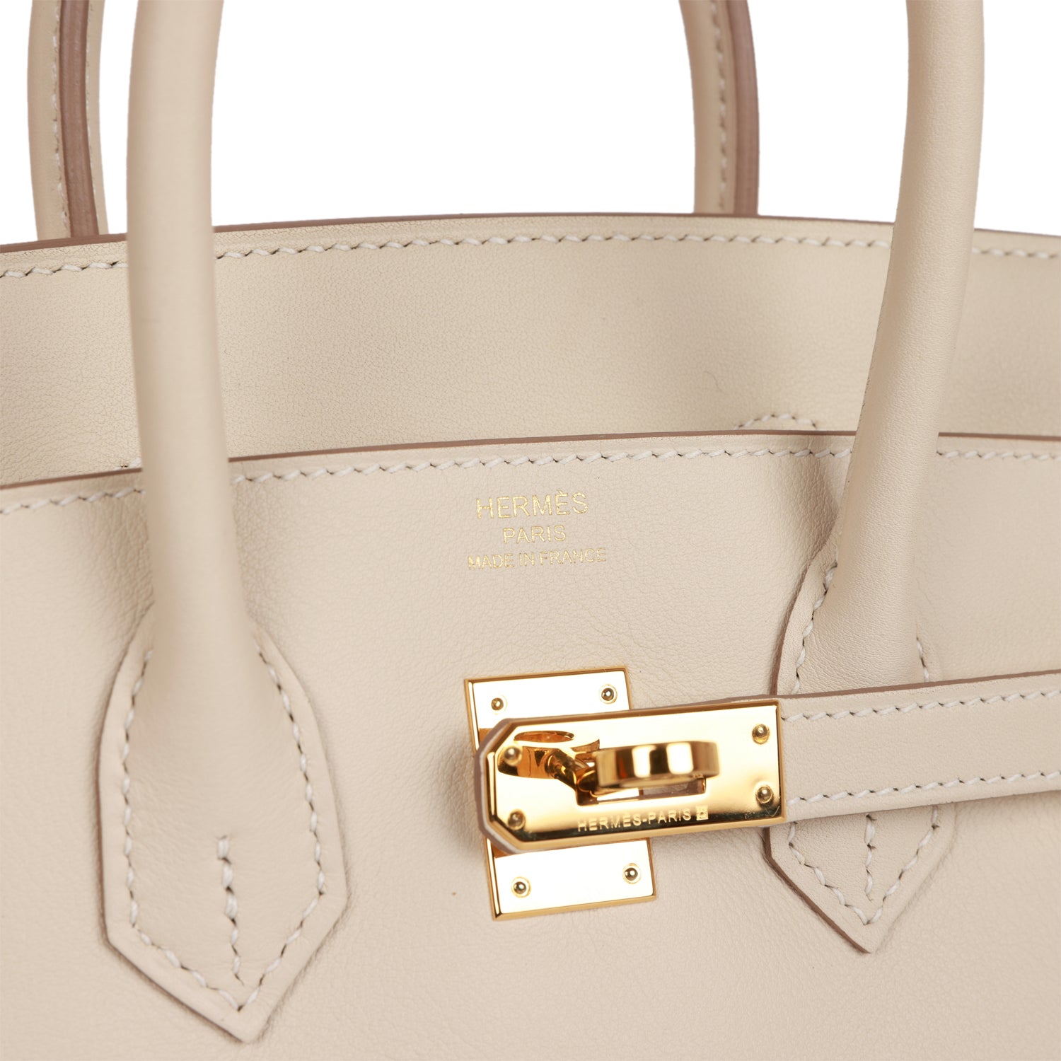 Pre-owned Hermes Birkin 25 Craie Swift Gold Hardware