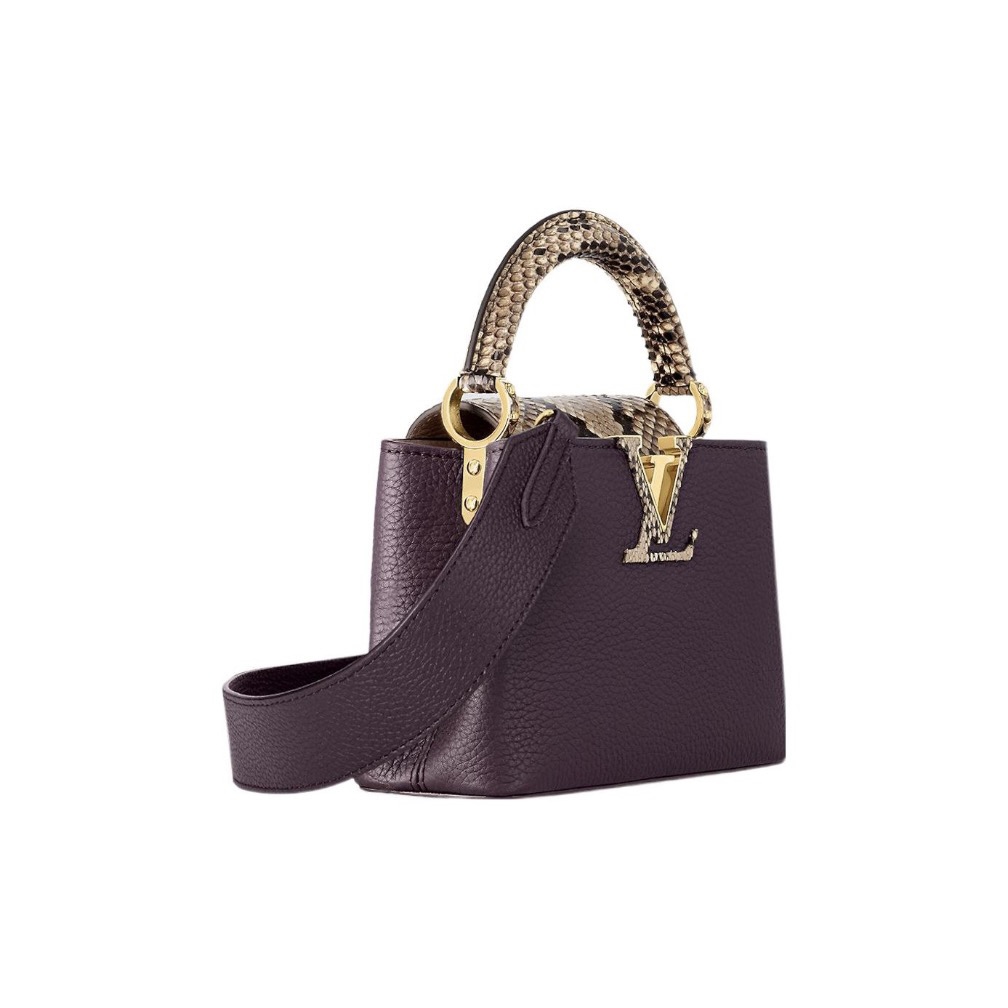 LOUIS VUITTIN Capucines leather with python skin trim