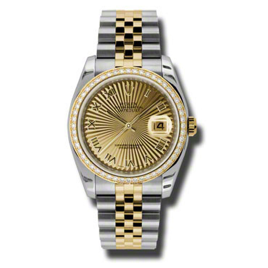 Rolex Oyster Perpetual Datejust 36 Champagne Dial Stainless Steel and 18K Yellow Gold Jubilee Bracelet Automatic Ladies Watch 116243CSBRJ（Lifetime free warranty+90-days replacement service & Refund!.）