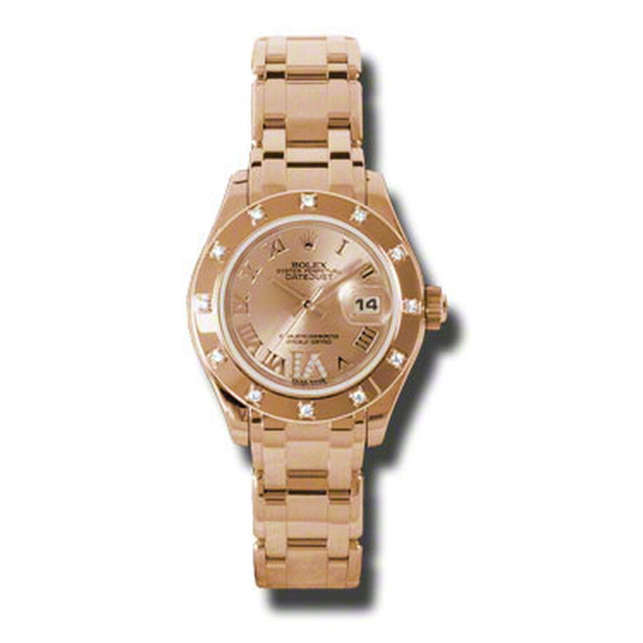 Rolex Lady-Datejust Pearlmaster Champagne Dial 18K Everose Gold Automatic Ladies Watch 80315CRDPM（Lifetime free warranty+90-days replacement service & Refund!.）