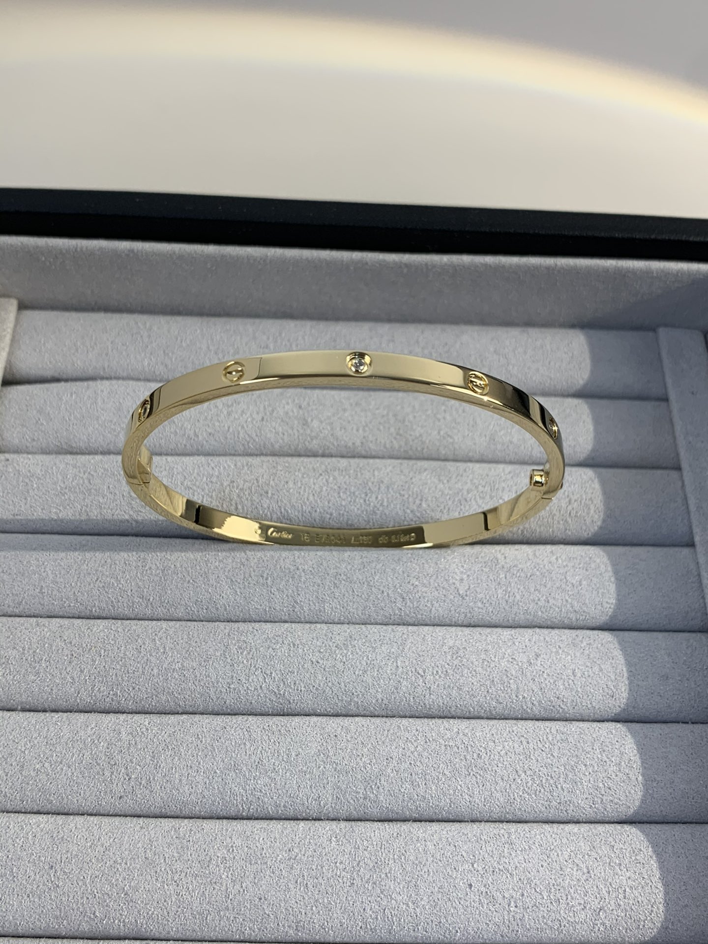 Cartier LOVE Series Six Diamond Narrow 18K Platinum Bracelet