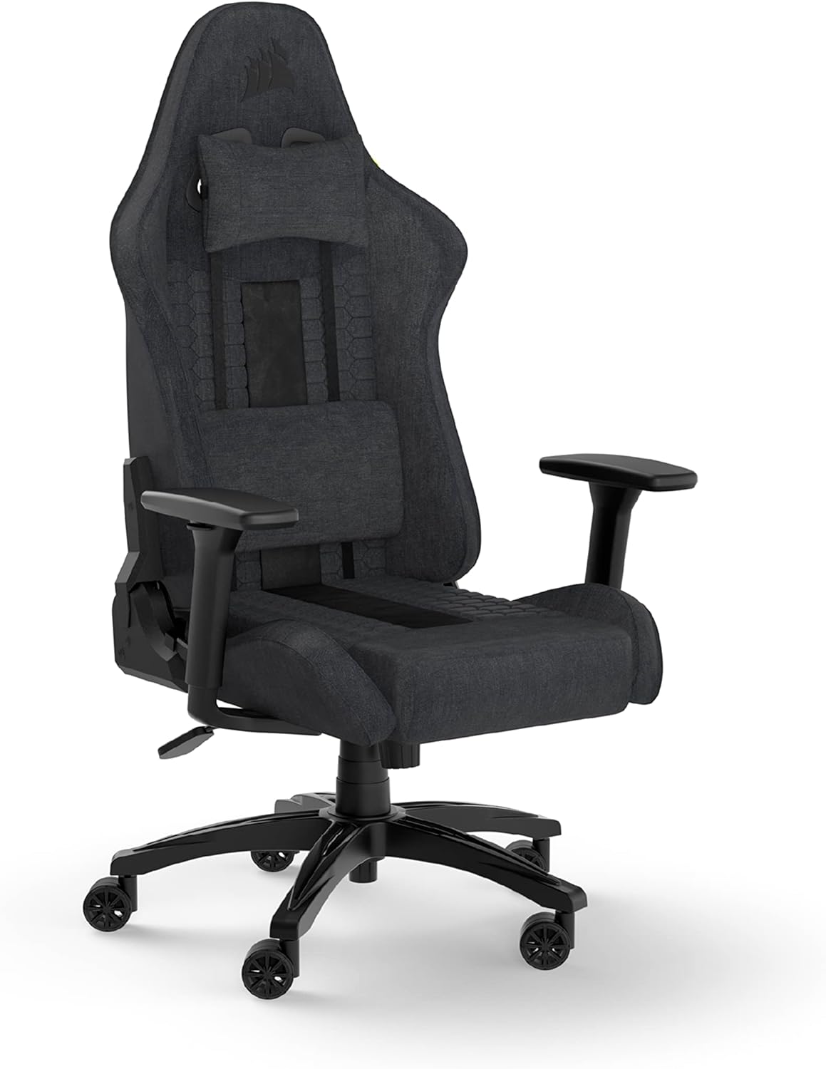 Fauteuil gaming tissu coussins mémoire forme gris noir
