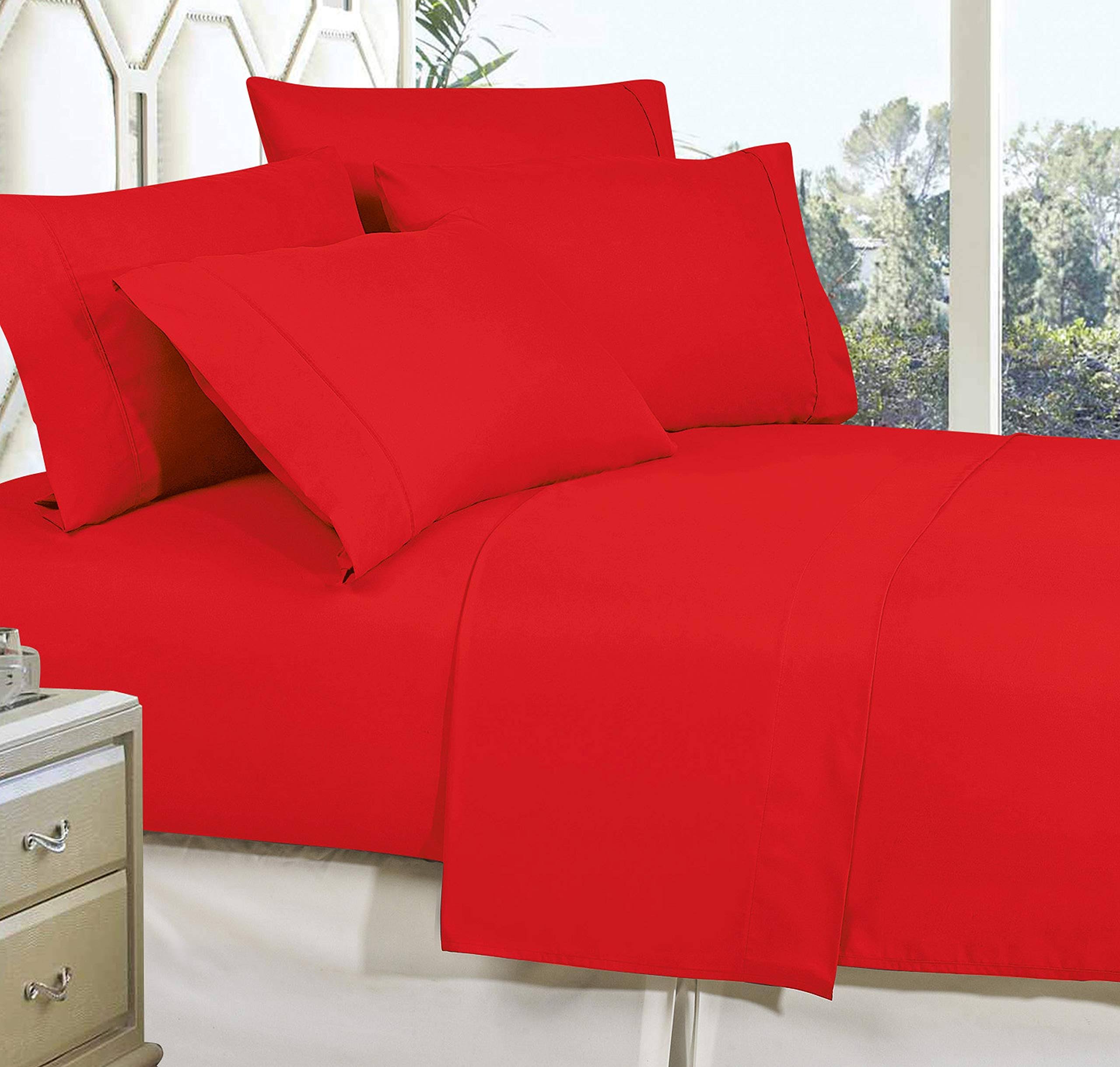 Celine Linen Best, Softest, Coziest Bed Sheets Ever! 1800 Thread Count Egyptian Quality Wrinkle-Resistant 4-Piece Sheet Set with Deep Pockets 100%