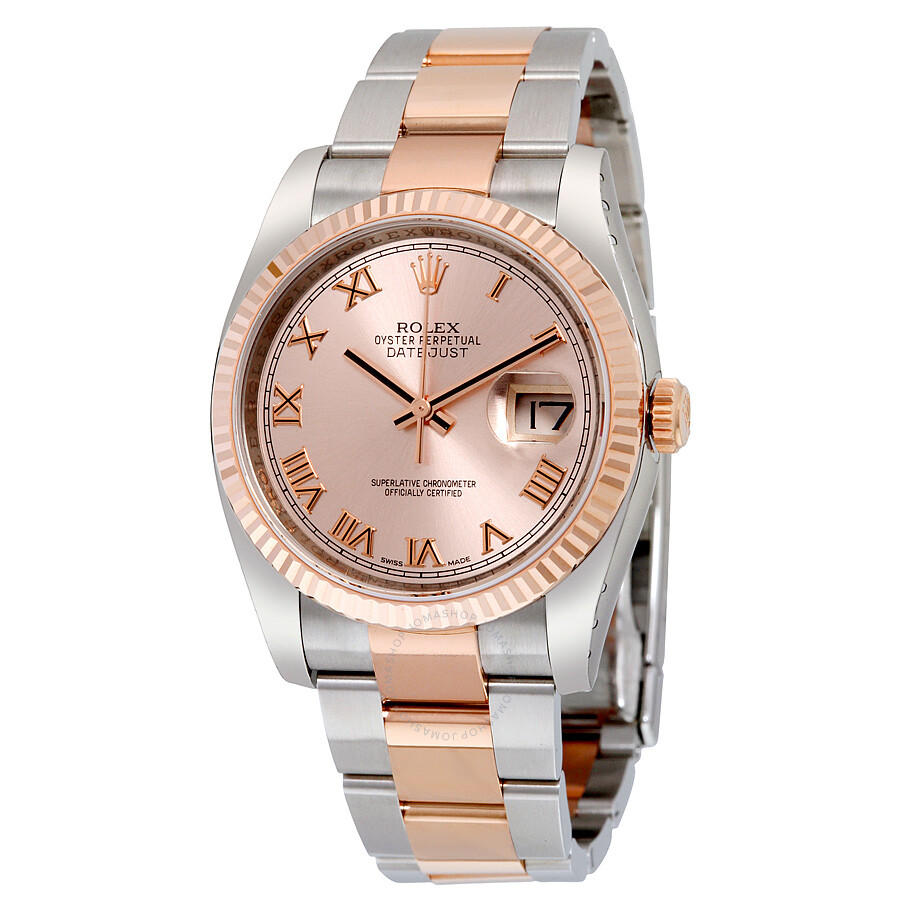 Rolex Oyster Perpetual Datejust 36 Pink Dial Stainless Steel and 18K Everose Gold Bracelet Automatic Men s Watch 116231PRO（Lifetime free warranty+90-days replacement service & Refund!.）