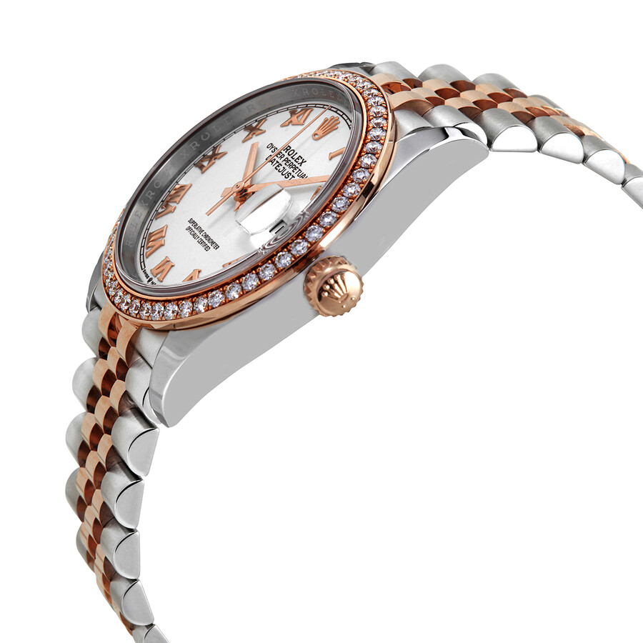Rolex Datejust 36 White Dial Automatic Ladies Steel and 18k Everose Gold Jubilee Watch 126281WRJ（Lifetime free warranty+90-days replacement service & Refund!.）