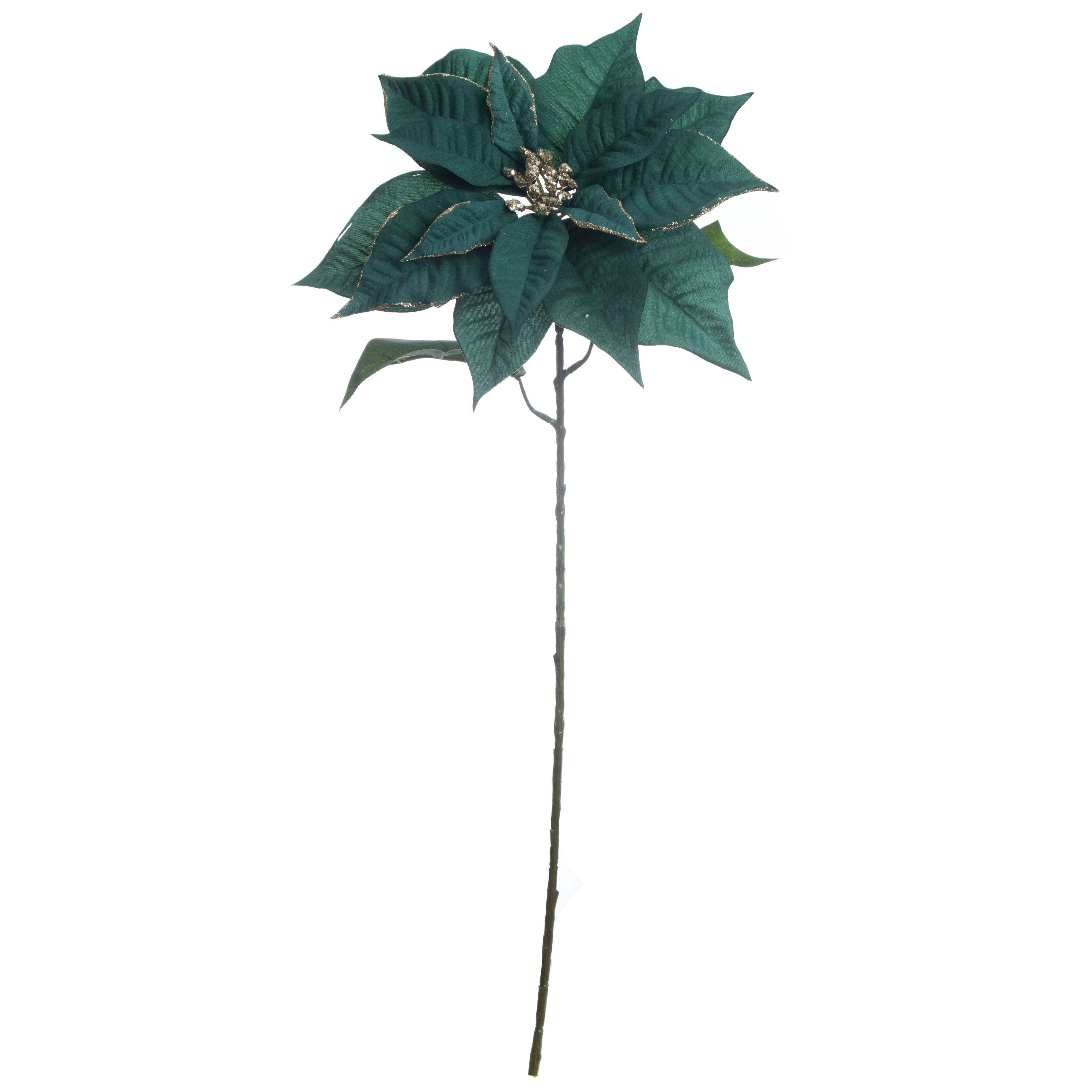Green & Gold Velvet Poinsettia Stem by Ashland | 28 | Michaels