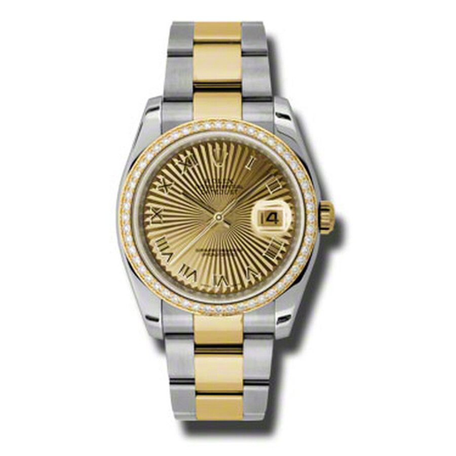 Rolex Oyster Perpetual Datejust 36 Champagne Dial Stainless Steel and 18K Yellow Gold Bracelet Automatic Ladies Watch 116243CSBRO（Lifetime free warranty+90-days replacement service & Refund!.）
