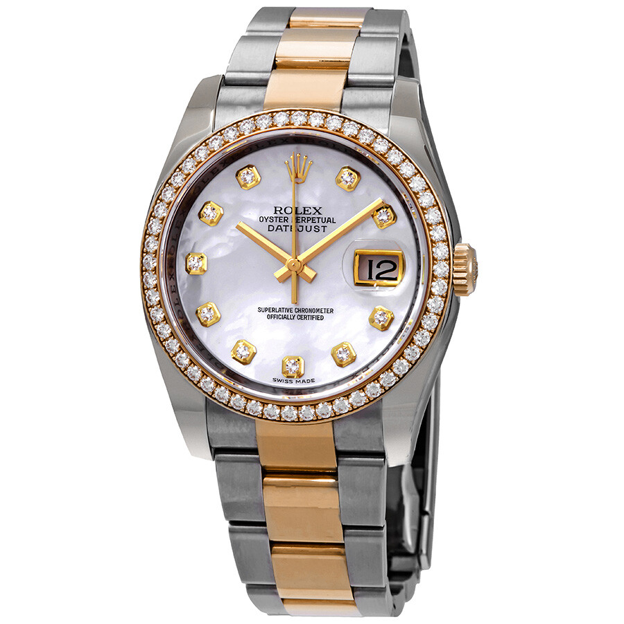 Rolex Oyster Perpetual Datejust 36 Mother of Pearl Dial Stainless Steel and 18K Yellow Gold Bracelet Automatic Ladies Watch 116243MDO（Lifetime free warranty+90-days replacement service & Refund!.）