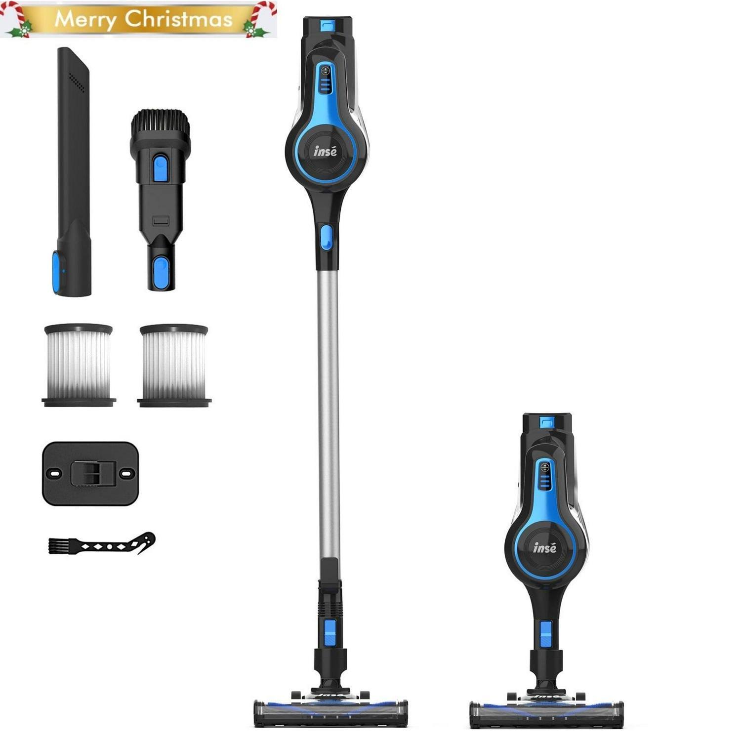 Inse Cordless Vacuum Cleaner, 6 in 1 Powerful Suction Lightweight Stick Vacuum with 2200mAh Rechargeable Battery, Up to 45min Runtime, Blue