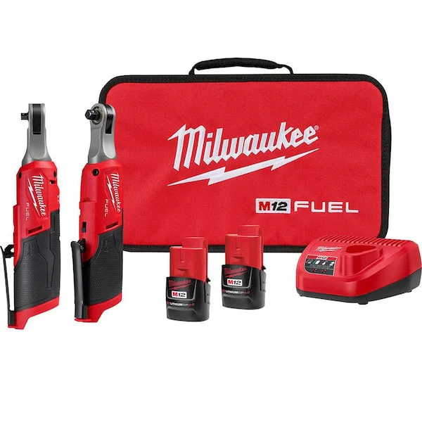 M12 FUEL 12V Li - Ion Brushless Cordless High Speed 3/8 In. Ratchet and M12 FUEL High Speed 1/4 In. Ratchet Combo Kit