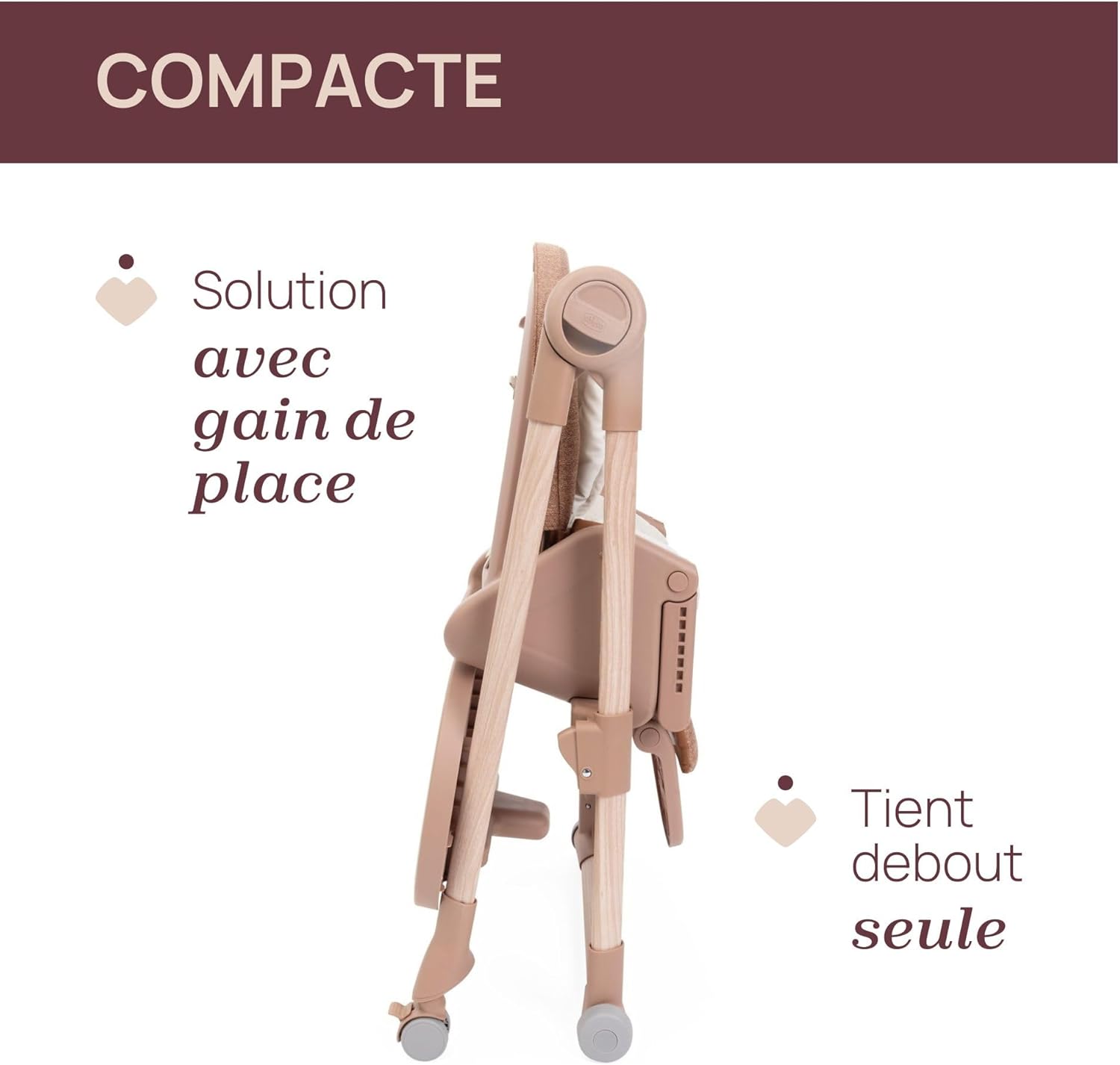 Chaise haute évolutive bébé 0 à 40 kg hauteur réglable pliage compact
