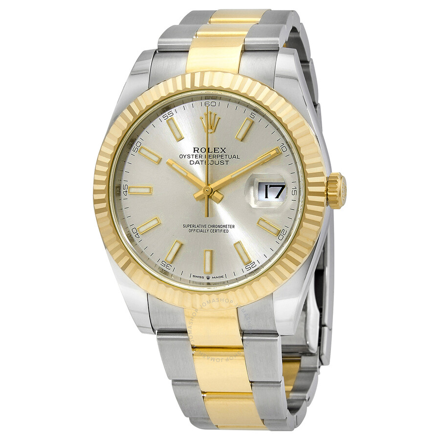 Rolex Datejust 41 Silver Dial Steel and 18K Yellow Gold Oyster Men s Watch 12633SSO（Lifetime free warranty+90-days replacement service & Refund!.）