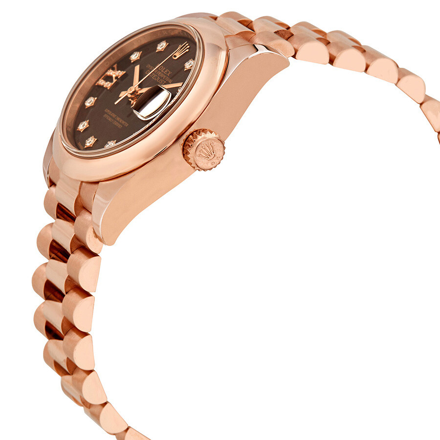 Rolex Lady-Datejust 28 Chocolate Dial 18K Everose Gold President Automatic Ladies Watch 279165CHRDP（Lifetime free warranty+90-days replacement service & Refund!.）