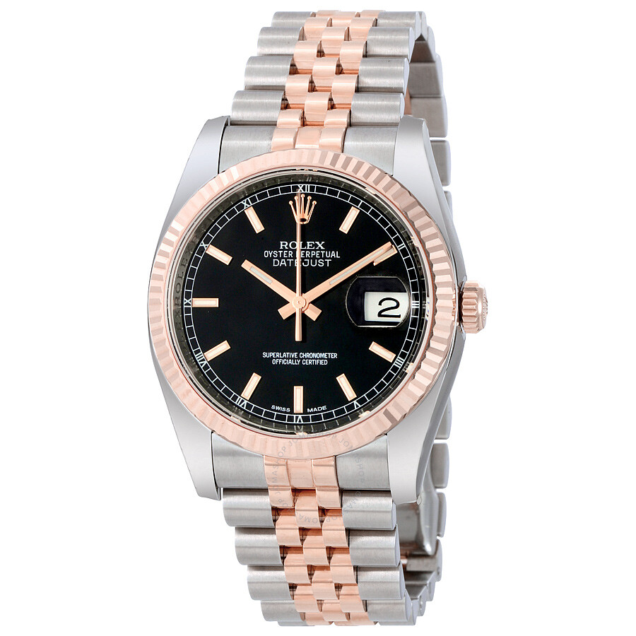 Rolex Oyster Perpetual Datejust 36 Black Dial Stainless Steel and 18K Everose Gold Jubilee Bracelet Automatic Men s Watch 116231BKSJ（Lifetime free warranty+90-days replacement service & Refund!.）