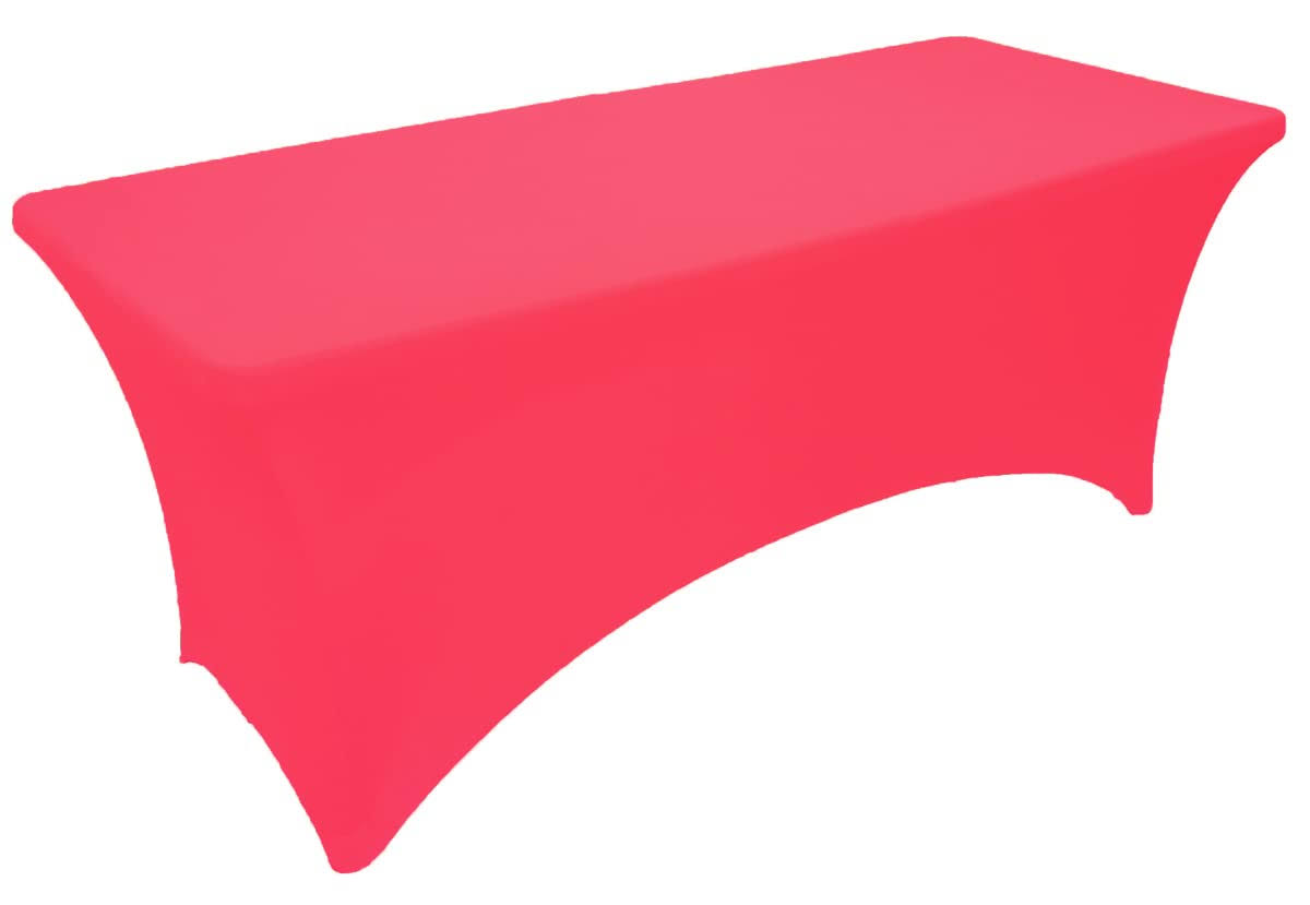 Gowinex 4ft Fuchsia Stretch Spandex Table Cover Tablecloth for Rectangular Fitted Folding Table