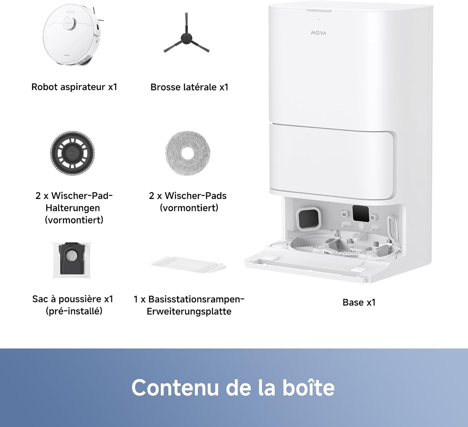 Robot aspirateur laveur E30 Ultra vidage automatique nettoyage serpillières levage 105 mm 7000Pa