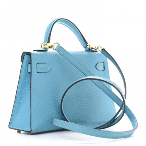 HERMES Epsom Mini Kelly Sellier 22 Bleu Du Nord