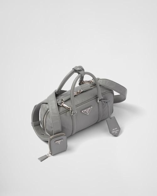 Prada Small antique nappa leather top handle bag - Slate Gray