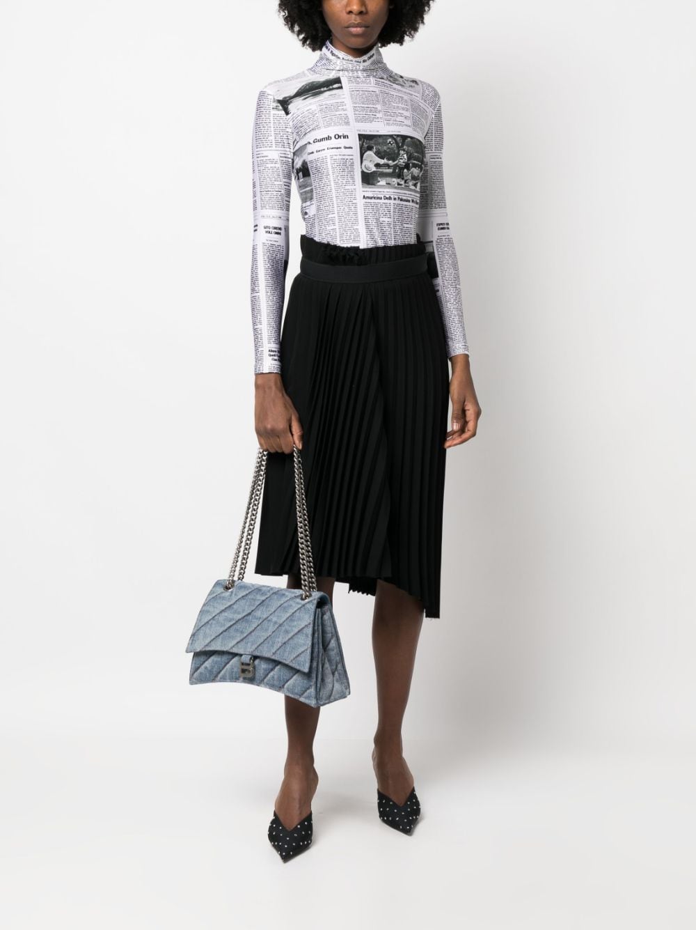 Crush medium quilted shoulder bag