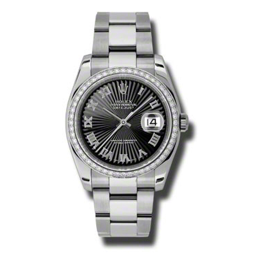 Rolex Oyster Perpetual Datejust 36 Black Dial Stainless Steel Bracelet Automatic Ladies Watch 116244BKSBRO（Lifetime free warranty+90-days replacement service & Refund!.）