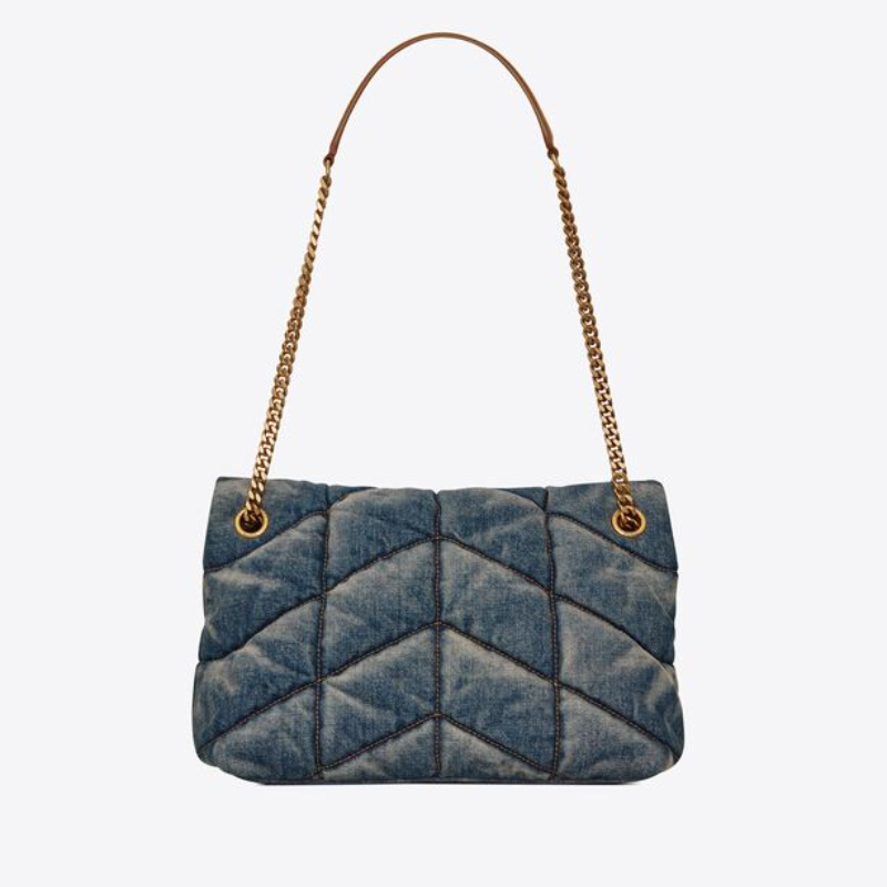 YSL PUFFER suede and denim handbags